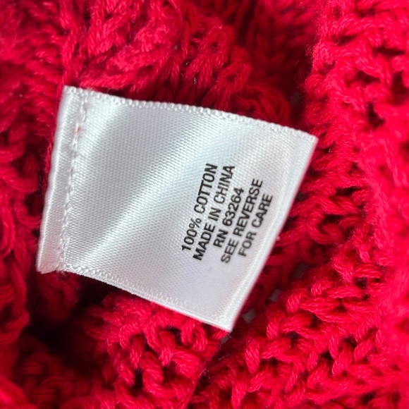 Sundry red sweater hooded loose knit pull over cotton tunic XL Anthropologie - Picture 6 of 6